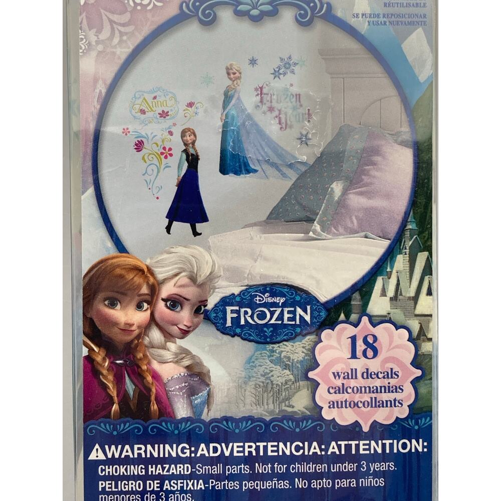 Disney Frozen Wall Decals Peel and Sick Stickers (18) Removable Elsa Anna Olaf